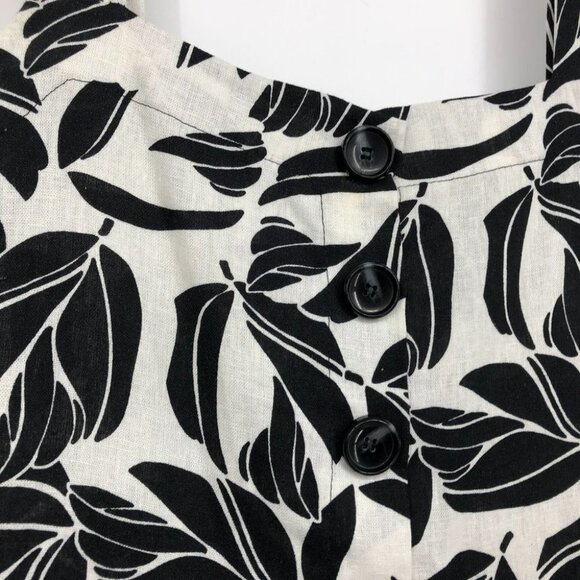 Rinascimento  black and white floral print sleeveless button front mini dress LG - Picture 6 of 11